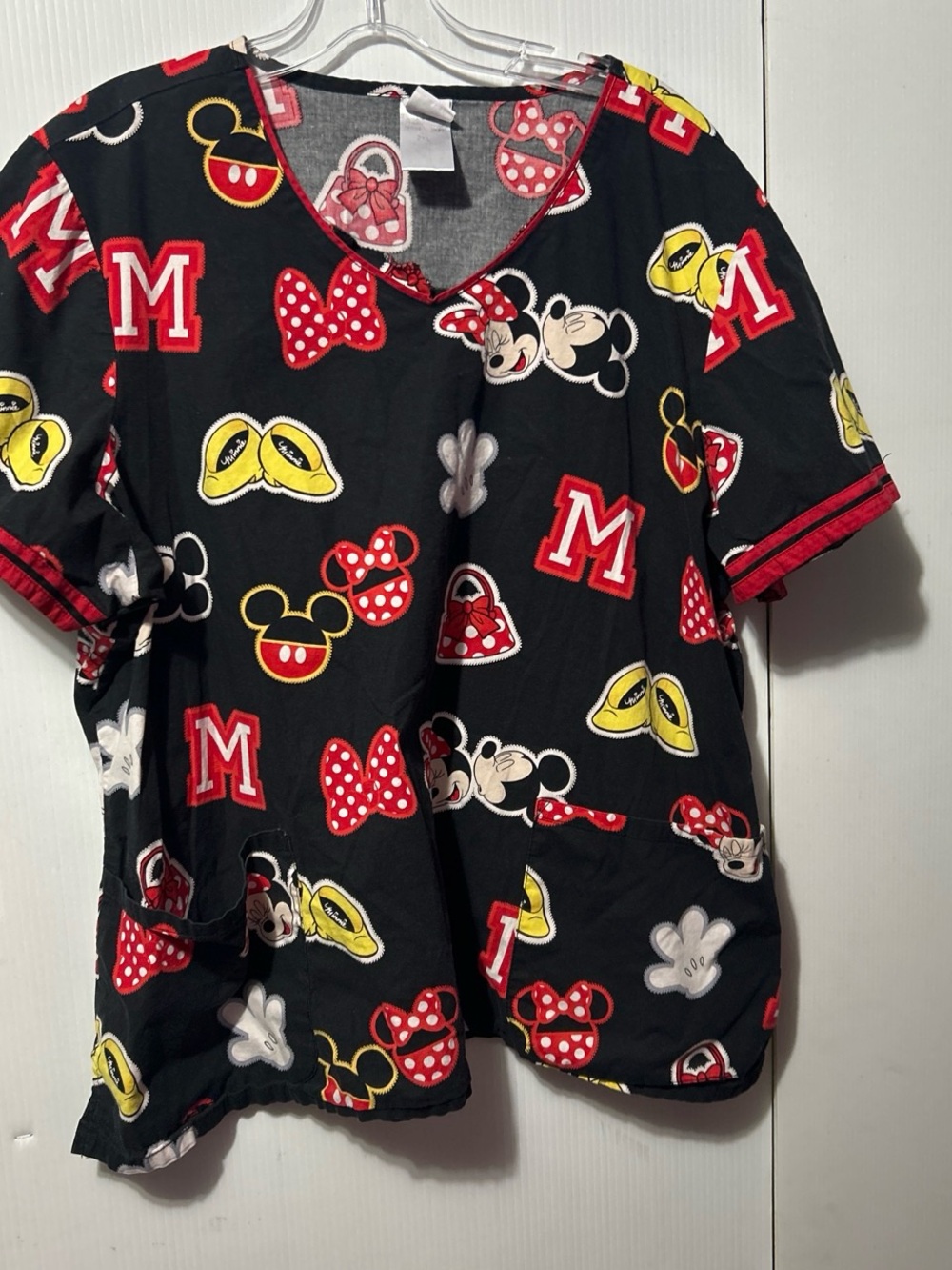 Disney Black Minnie & Mickey Themed Short Sleeve Tunic Top